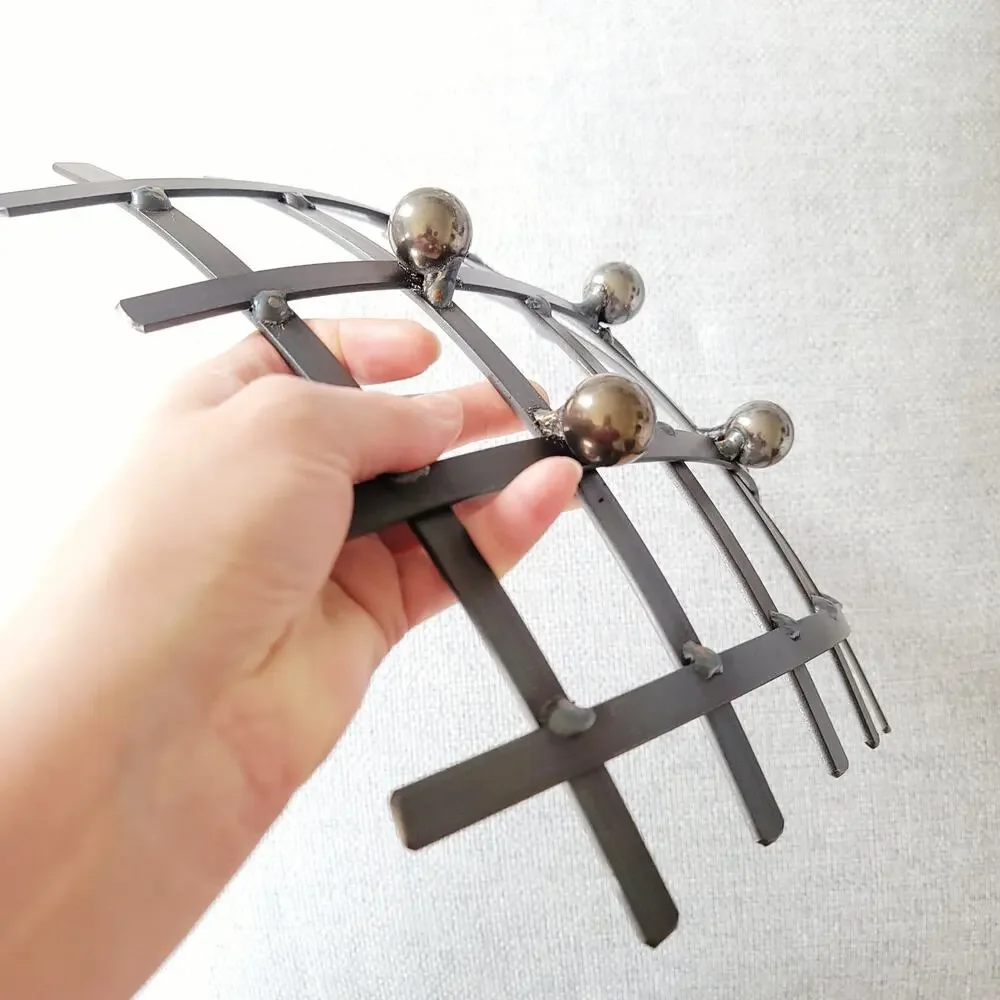 MCM Hand-Forged Steel Grid Fruit Bowl